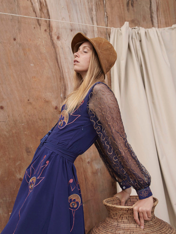 African Night Silk Dress