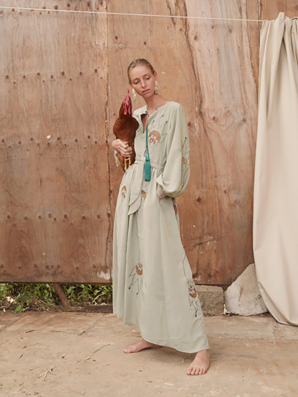 Moss Lily Silk Dress