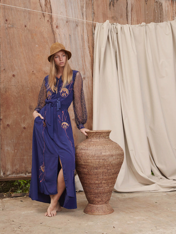 African Night Silk Dress