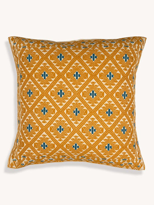 Zuma Handwoven Brocade Cushion Cover - Yellow