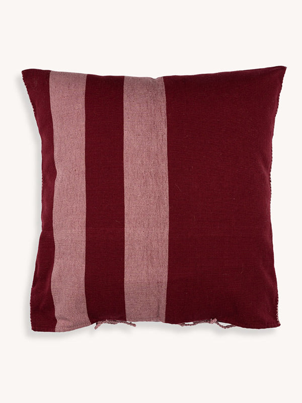 Larrinaga Handwoven Cushion Cover - Burgundy / Pink
