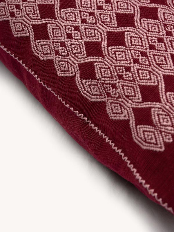 Larrinaga Handwoven Cushion Cover - Burgundy / Pink