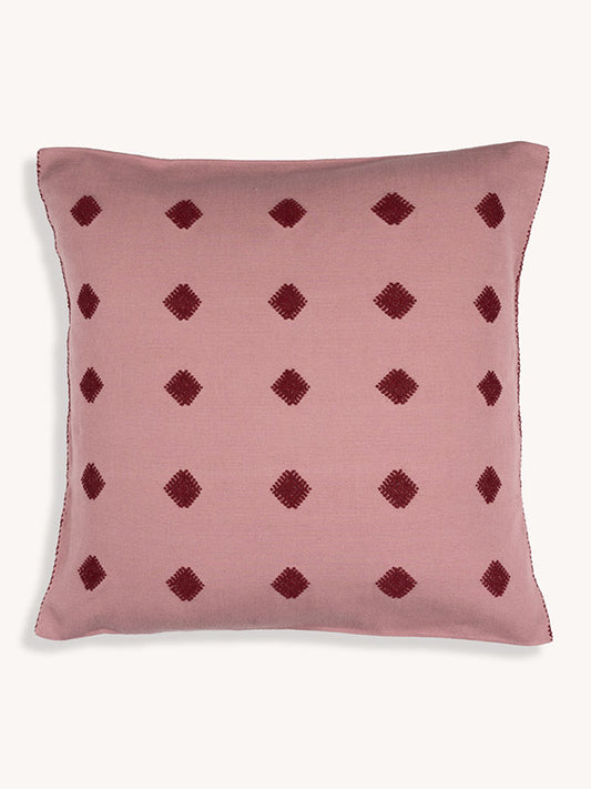 The Path of the Sun Handwoven Cushion - Pale Pink