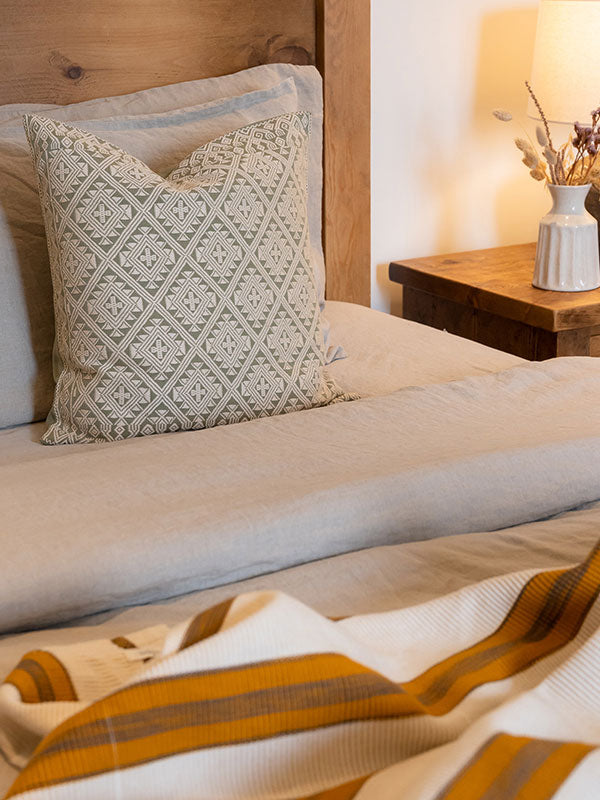 Stripe Pantelho Handwoven Throw - Yellow