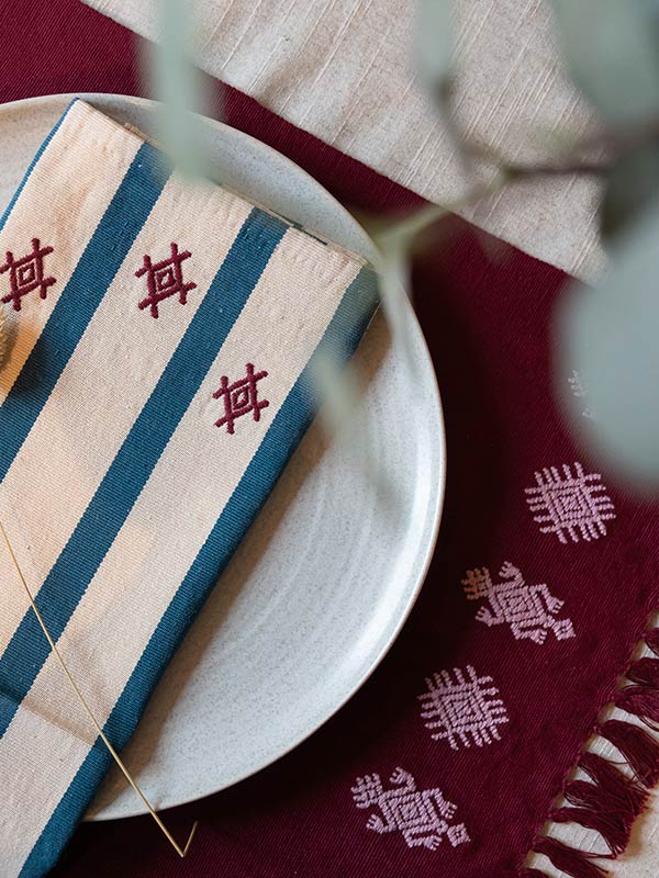 Tikal Handwoven Placemats (Set of 2) - Burgundy