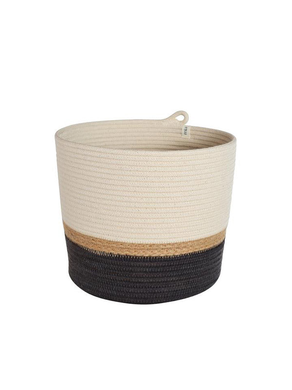 Jute & Charcoal Cylinder Basket