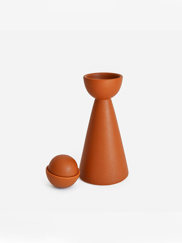 Terracotta Half Moon Carafe with 2 Cups