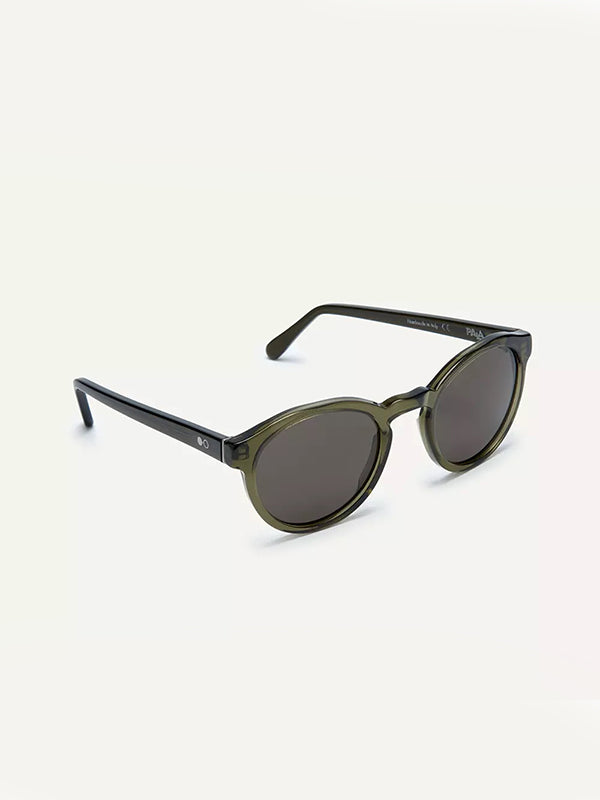 Lich Forest Green Circular Sunglasses