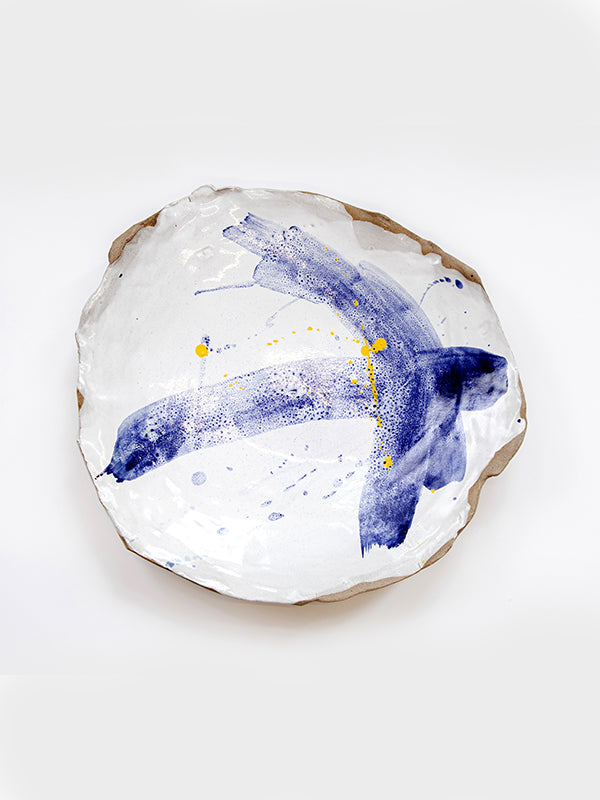 Blue Yoke Splash Serving Platter