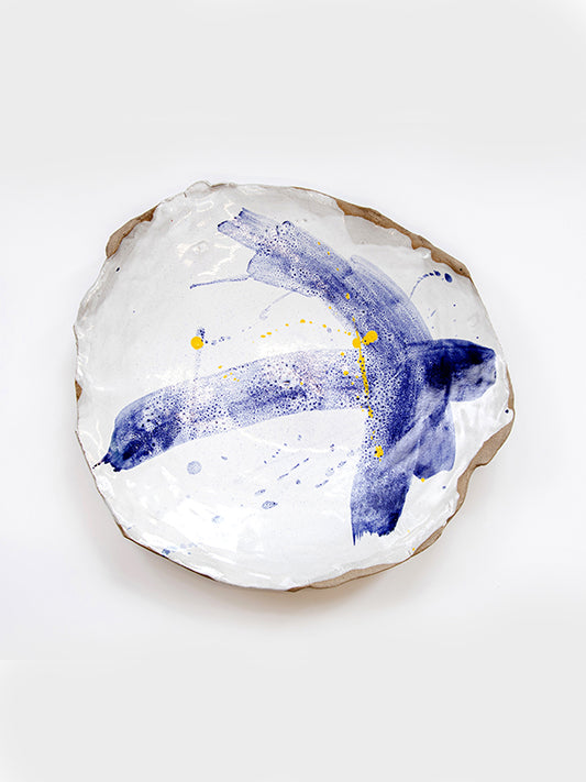 Blue Yoke Splash Serving Platter
