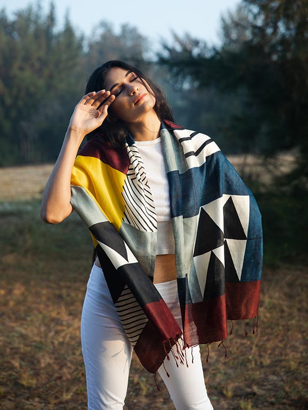 Athangudi Peace Silk Scarf