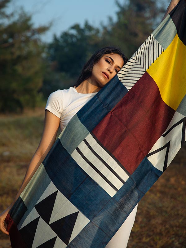 Athangudi Peace Silk Scarf