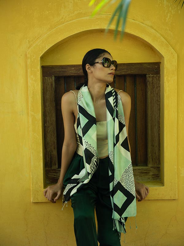 Quadrilateral Peace Silk Scarf