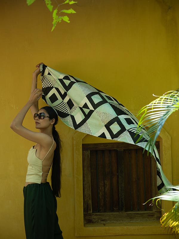 Quadrilateral Peace Silk Scarf