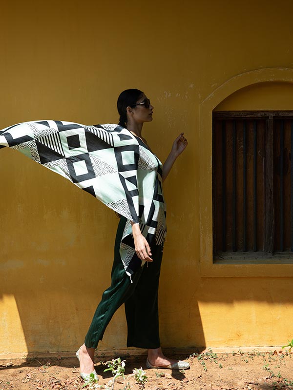 Quadrilateral Peace Silk Scarf