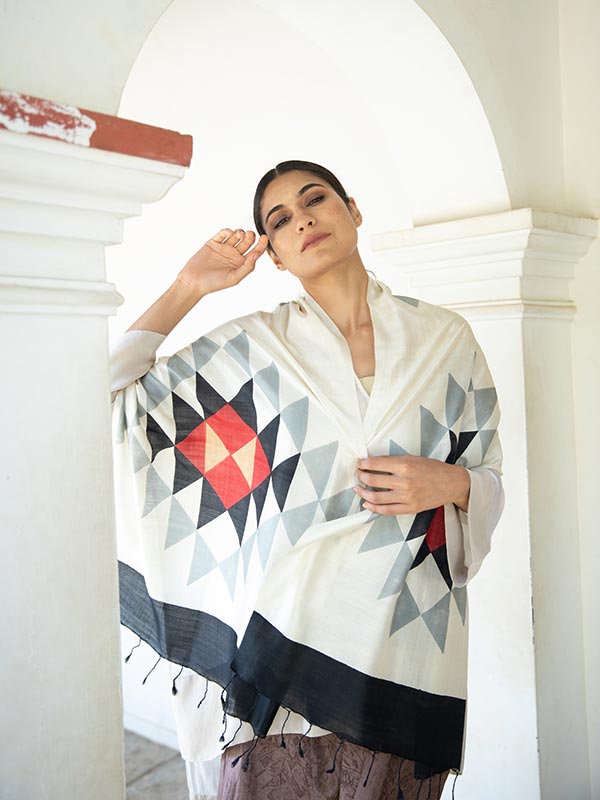 Tangram Peace Silk Scarf