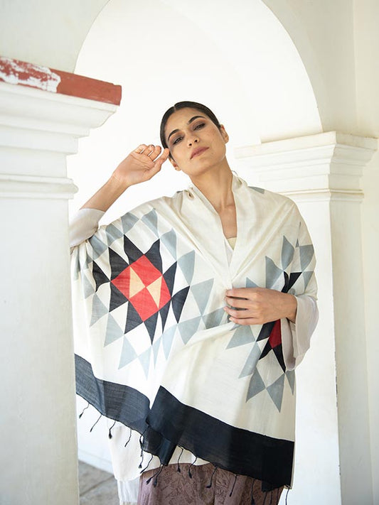 Tangram Peace Silk Scarf