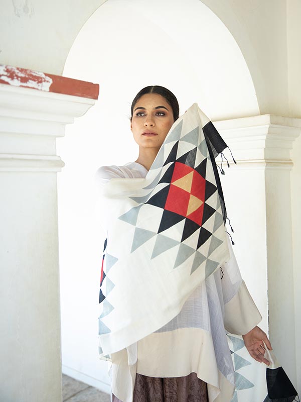 Tangram Peace Silk Scarf