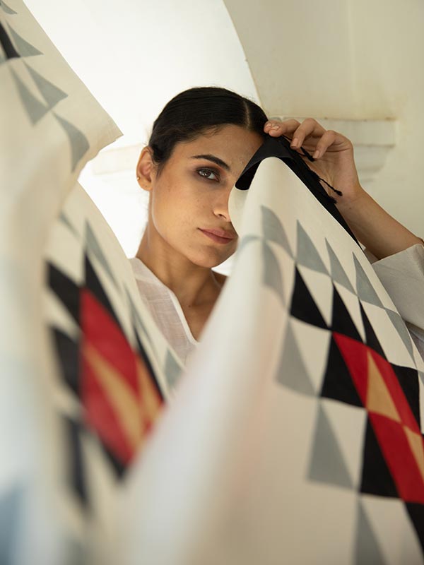 Tangram Peace Silk Scarf