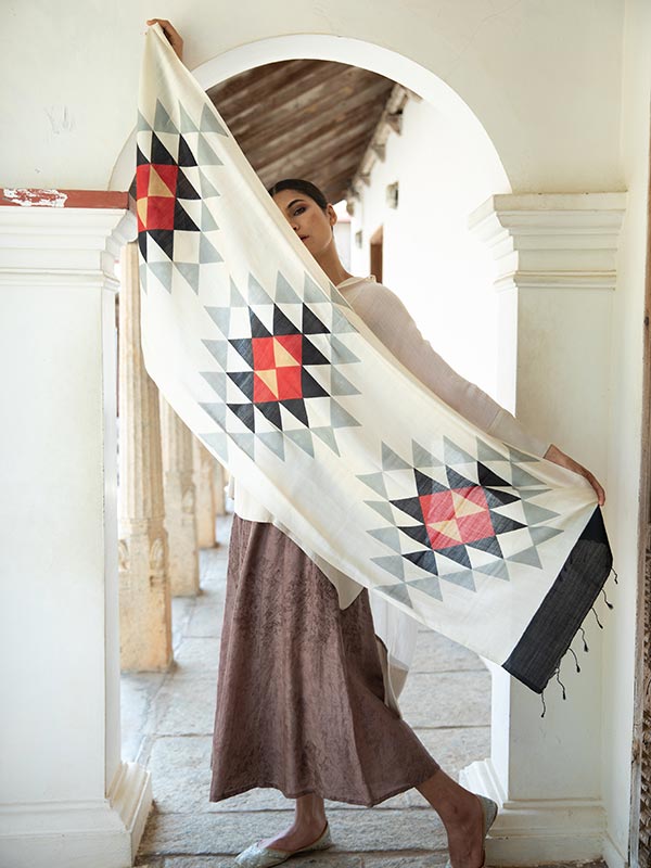 Tangram Peace Silk Scarf