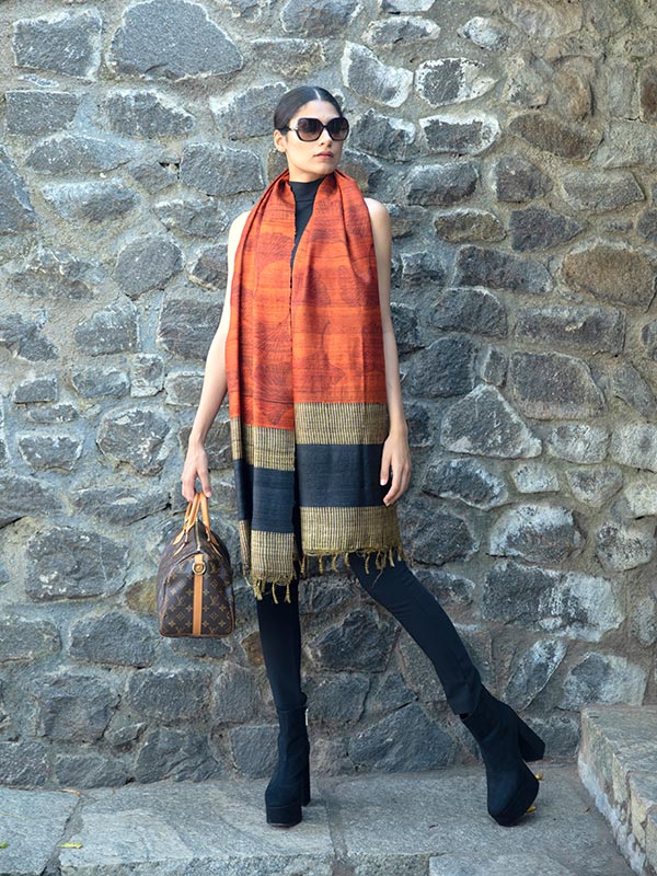 Gingko Leaf Peace Silk Scarf
