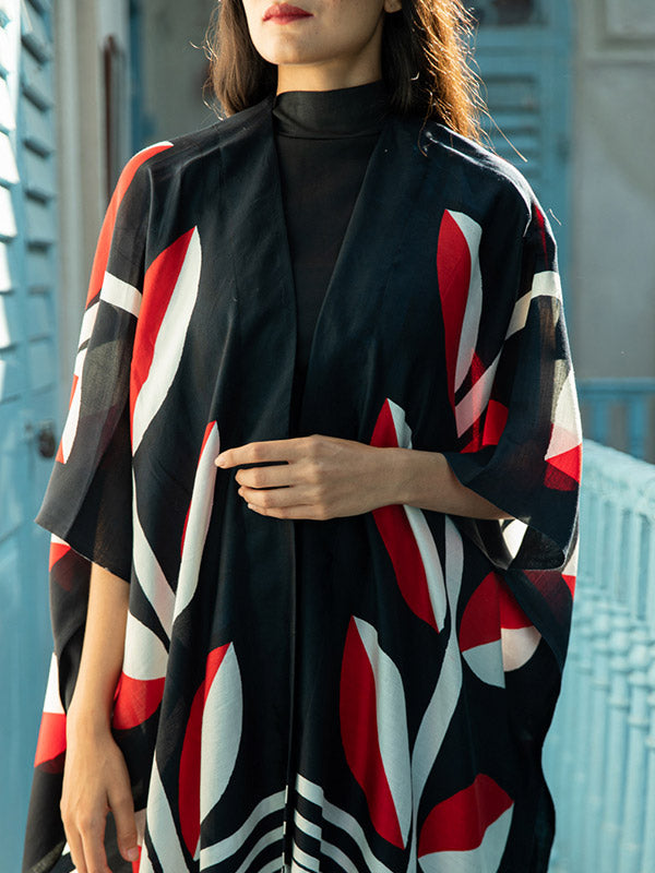 Bada Alu Silk Short Kimono