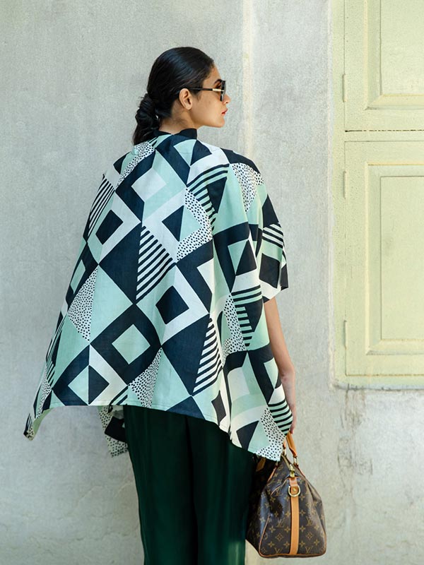 Quad Silk Short Kimono
