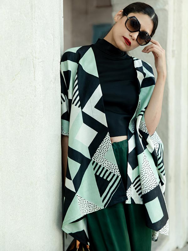 Quad Silk Short Kimono
