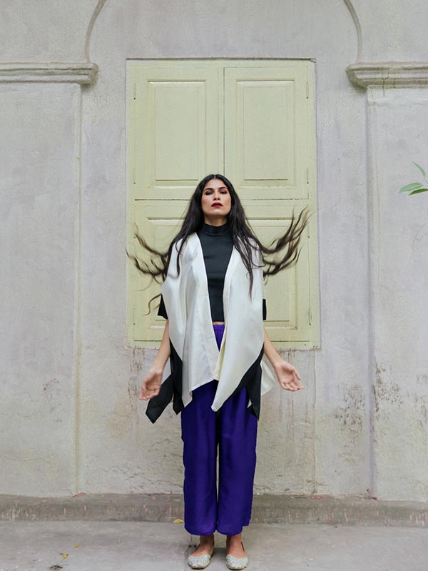 Tile Silk Short Kimono