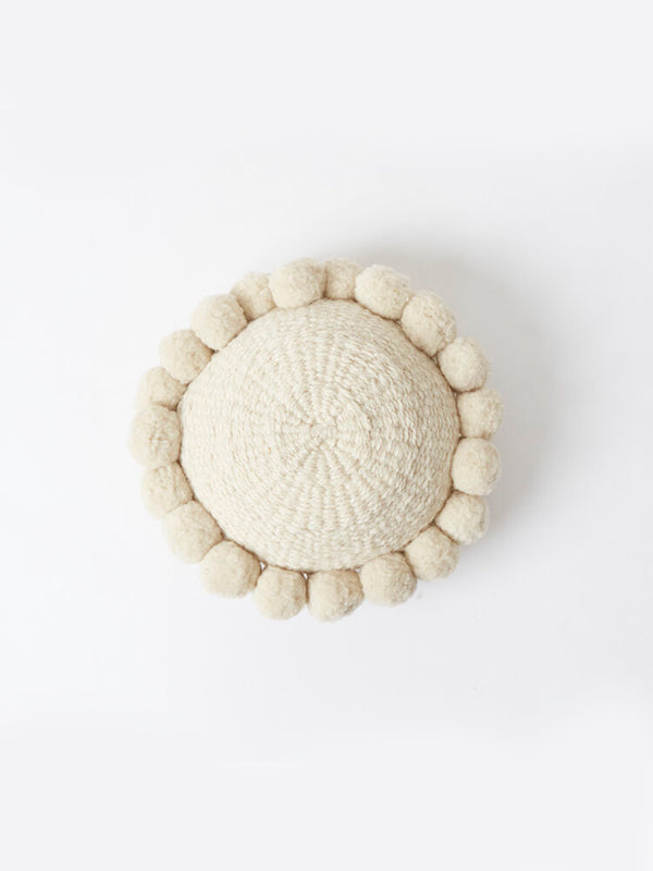 Valle Round Pom Pom Cushion, Small