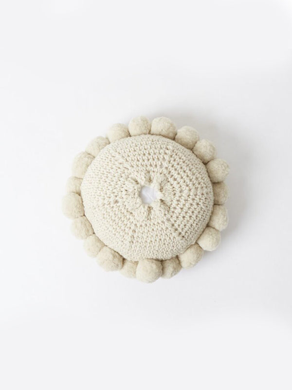 Valle Round Pom Pom Cushion, Small