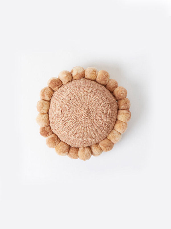 Valle Round Pom Pom Cushion, Small