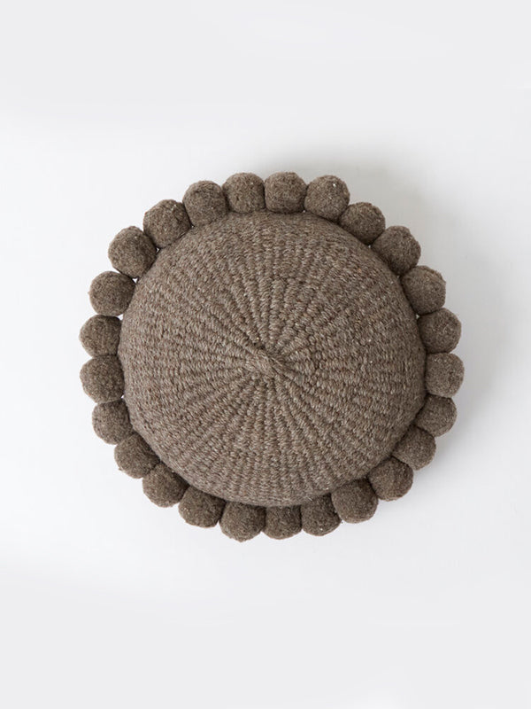 Valle Round Pom Pom Cushion, Medium