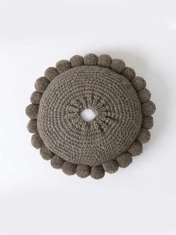 Valle Round Pom Pom Cushion, Medium