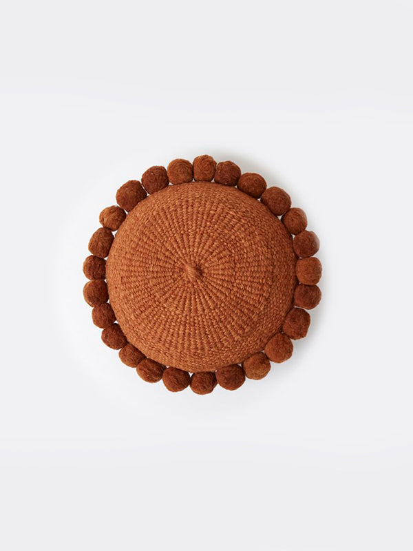 Valle Round Pom Pom Cushion, Medium