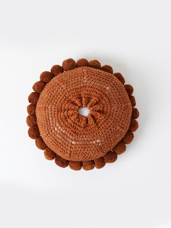 Valle Round Pom Pom Cushion, Medium