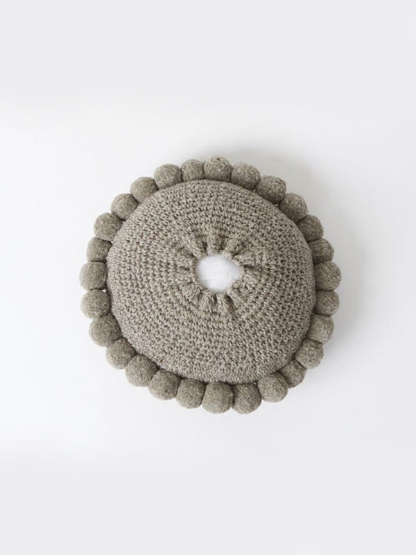 Valle Round Pom Pom Cushion, Medium