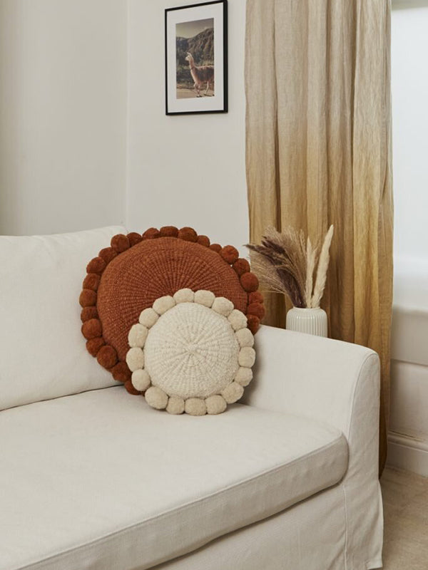Valle Round Pom Pom Cushion, Large