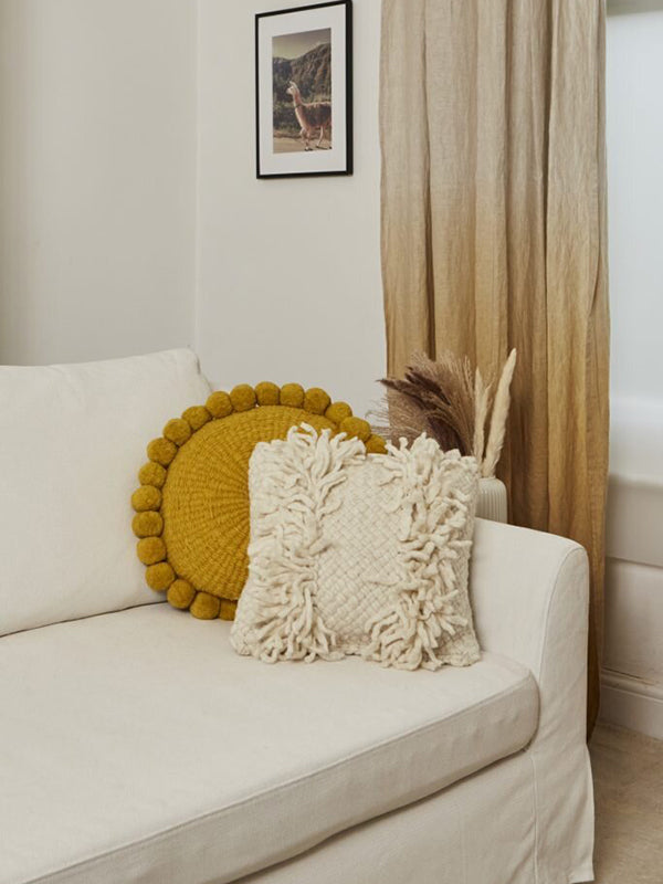 Valle Round Pom Pom Cushion, Large