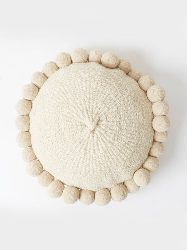 Valle Round Pom Pom Cushion, Large