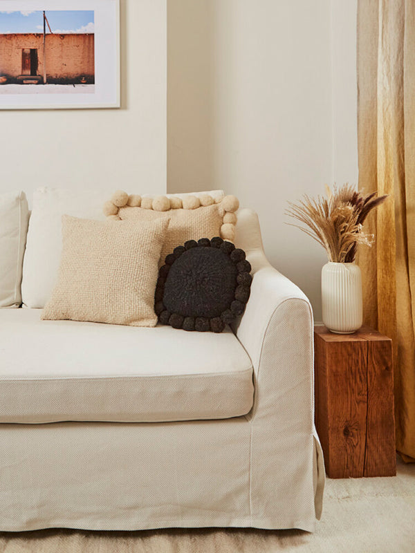 Valle Square Pom Pom Cushion