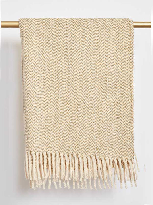 Zig Zag Oliva & Gold Throw