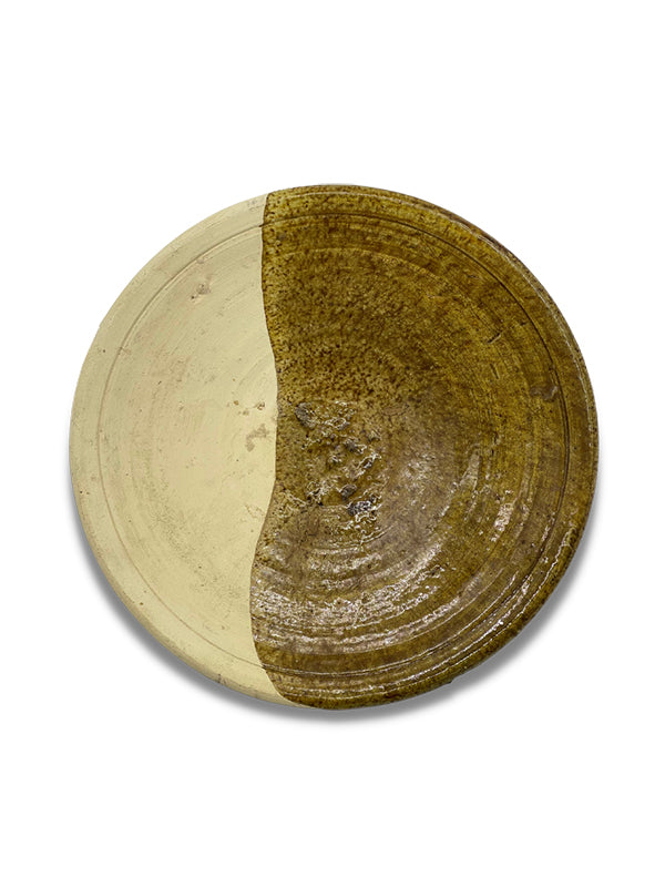 Tamegroute Ochre Half Glazed Plate, Large