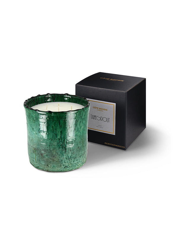 Tamegroute Green Ceramic Large Candle
