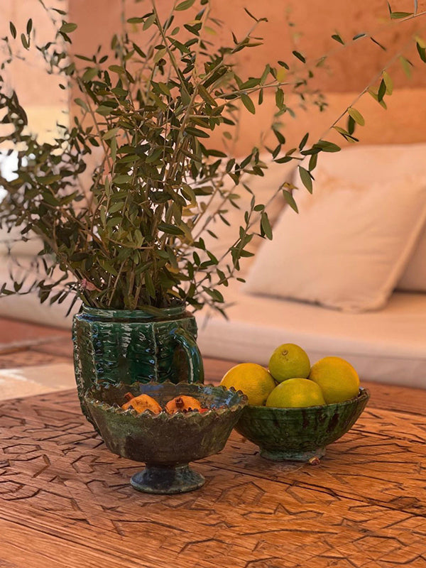 Tamegroute Ceramic Fruit Bowl, Green
