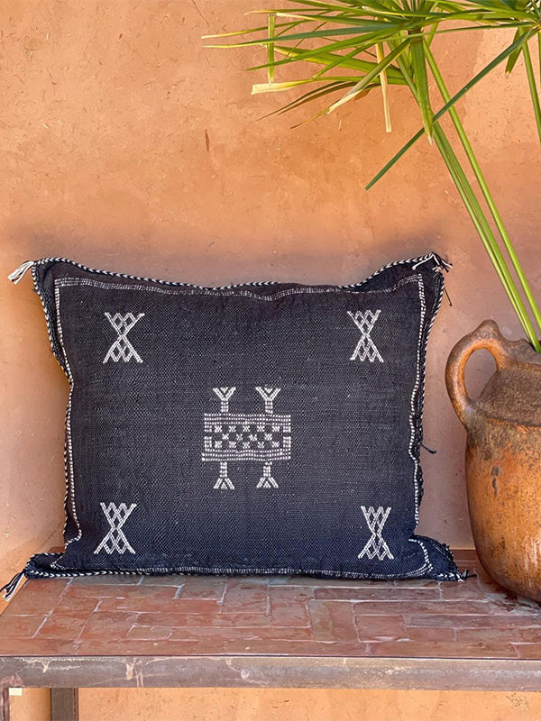 Sabra Cactus Silk Cushion - Twilight