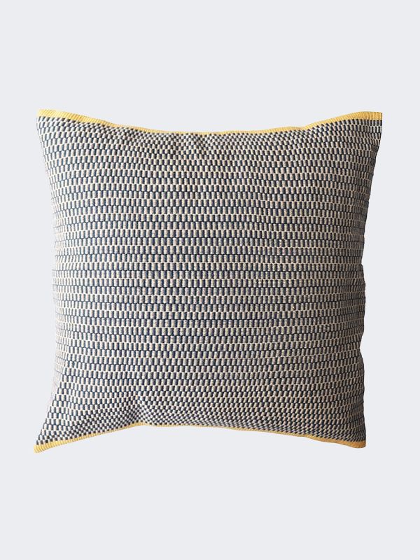 sustainable cotton blue woven cushion
