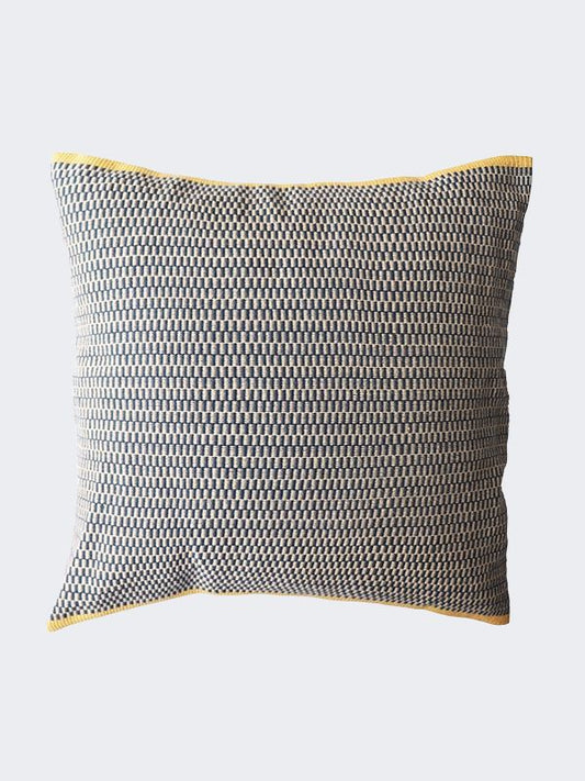 sustainable cotton blue woven cushion