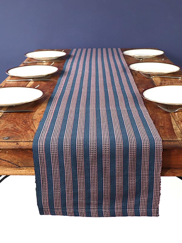Palmaz Table Runner Blue & Pink