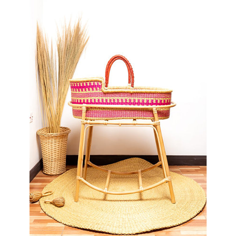 Pink & Natural Moses Baby Basket